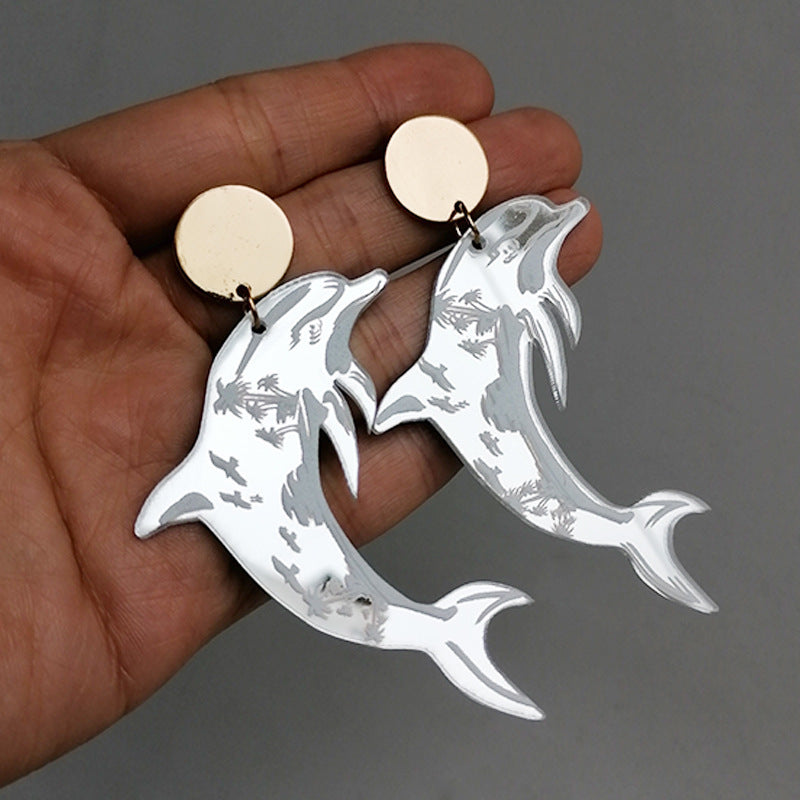 Wholesale 2pairs/pack Acrylic Summer Dolphin Holiday Earrings