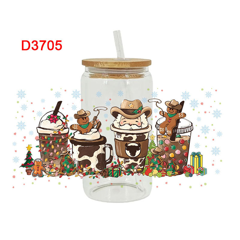 Wholesale Christmas Beverage Series 16oz Cup UV DTF Wraps