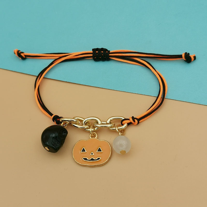 Wholesale 2PCS Halloween Glow Hand Alloy Bracelet