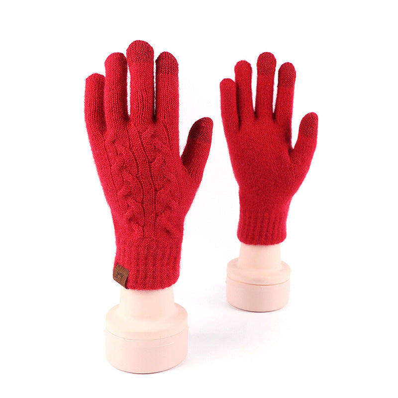 Wholesale Winter Red Warm Touch Screen Gloves