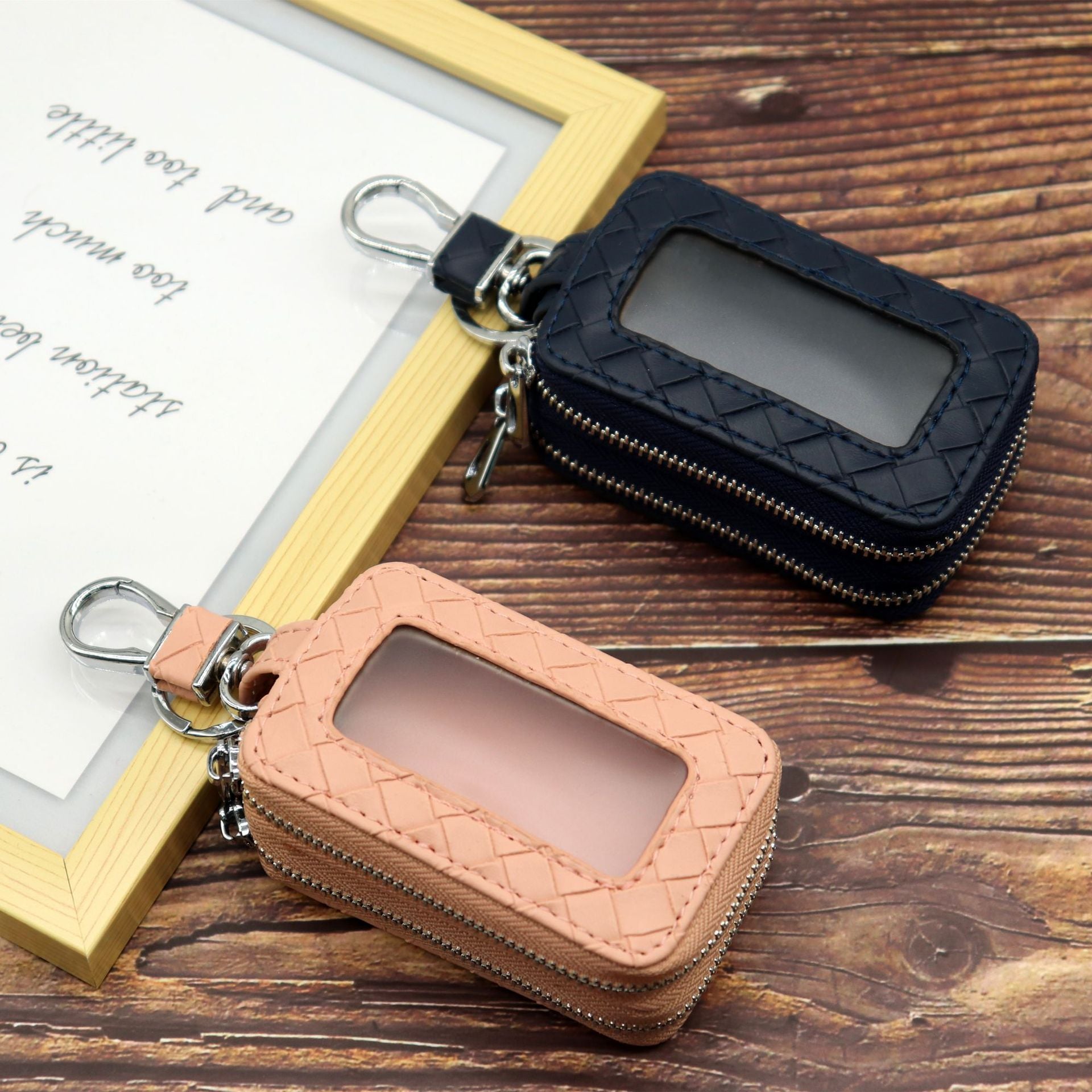 Wholesale Cowhide key storage bag coin purse home car key bag