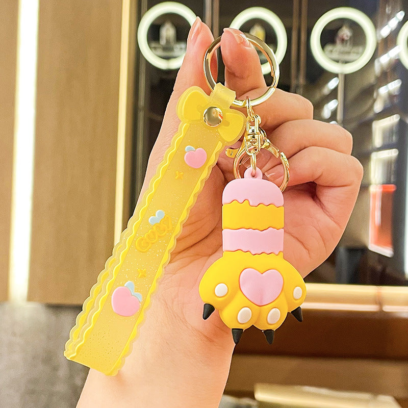 Wholesale PVC Cartoon Cute Cat Claw Keychain