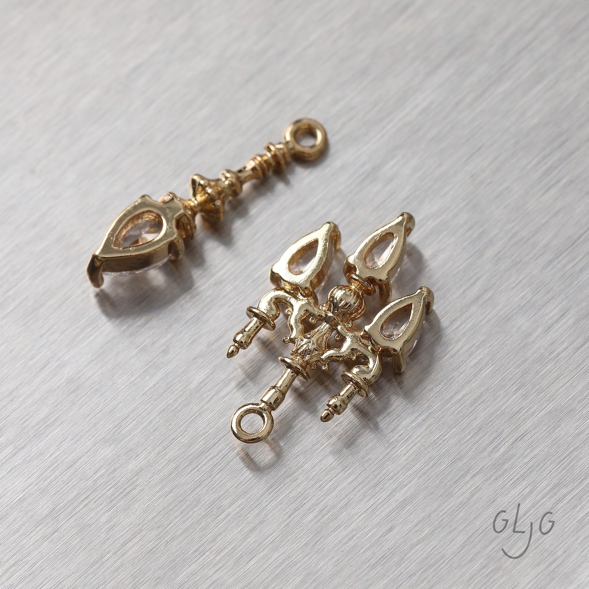 Wholesale Gold Plated Crystal Chandelier Pendant,  DIY Jewelry Making Supplies,  Boutique Resale