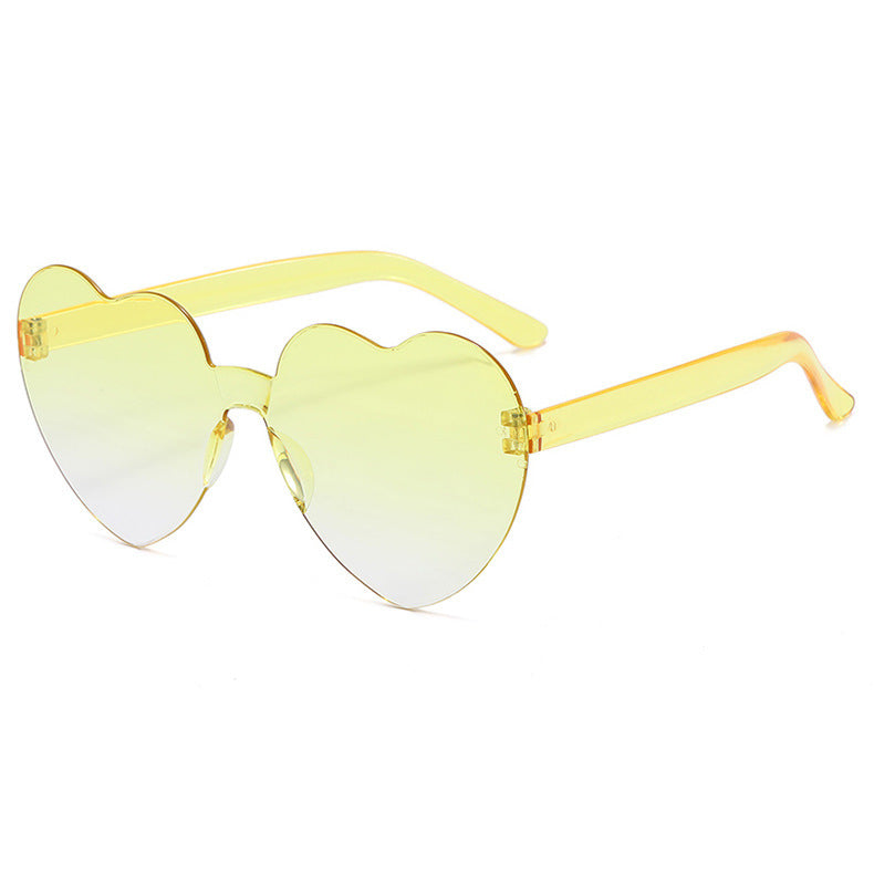 Wholesale PC 2023 Summer New Transparent Jelly Color Gradient Heart Sunglasses