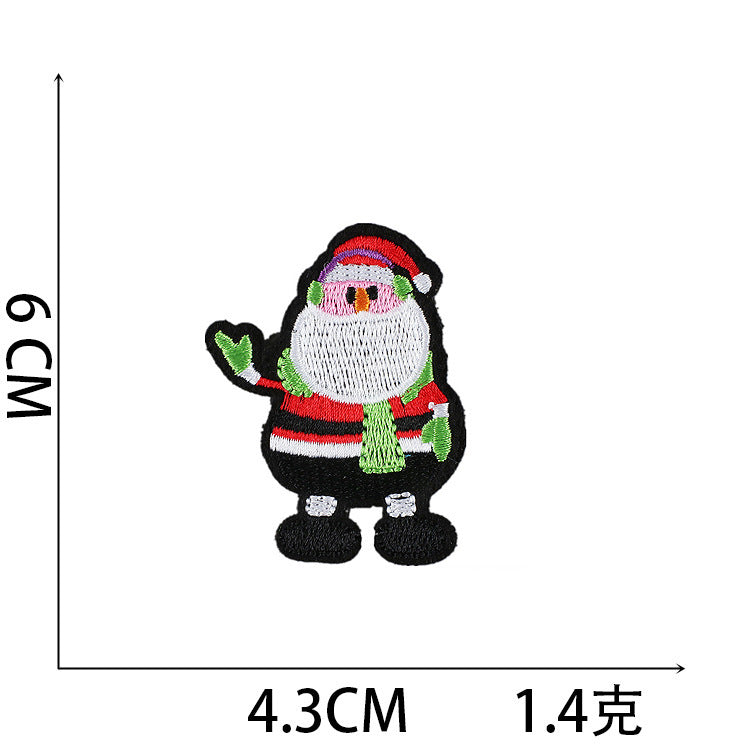 Wholesale Stylish Christmas Embroidered Patch Set Santa Snow Globe Polyester Iron On Appliques For Casual Clothing Boutique