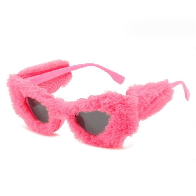Wholesale Plush Cat Eye PC Sunglasses