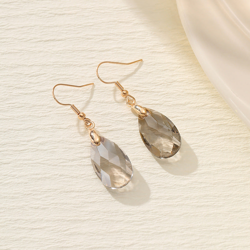 Wholesale Crystal High-grade Long Geometric Water Drop Fashion Light Luxury Colorful Zircon Earrings