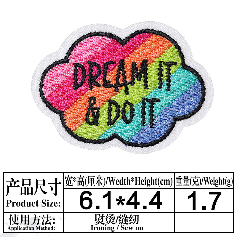Wholesale Inspirational  encourages English embroidery DIY Patches
