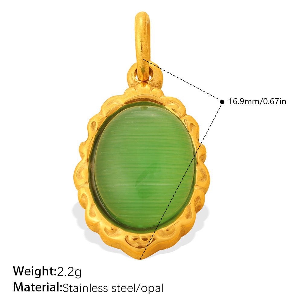Wholesale Stainless Steel Zircon Sunflower Teardrop Pendant