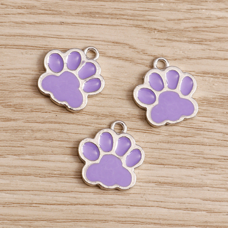 Wholesale 10pcs/pack Cartoon Cute Cat Cat Paw Print Alloy DIY Pendant Pendant