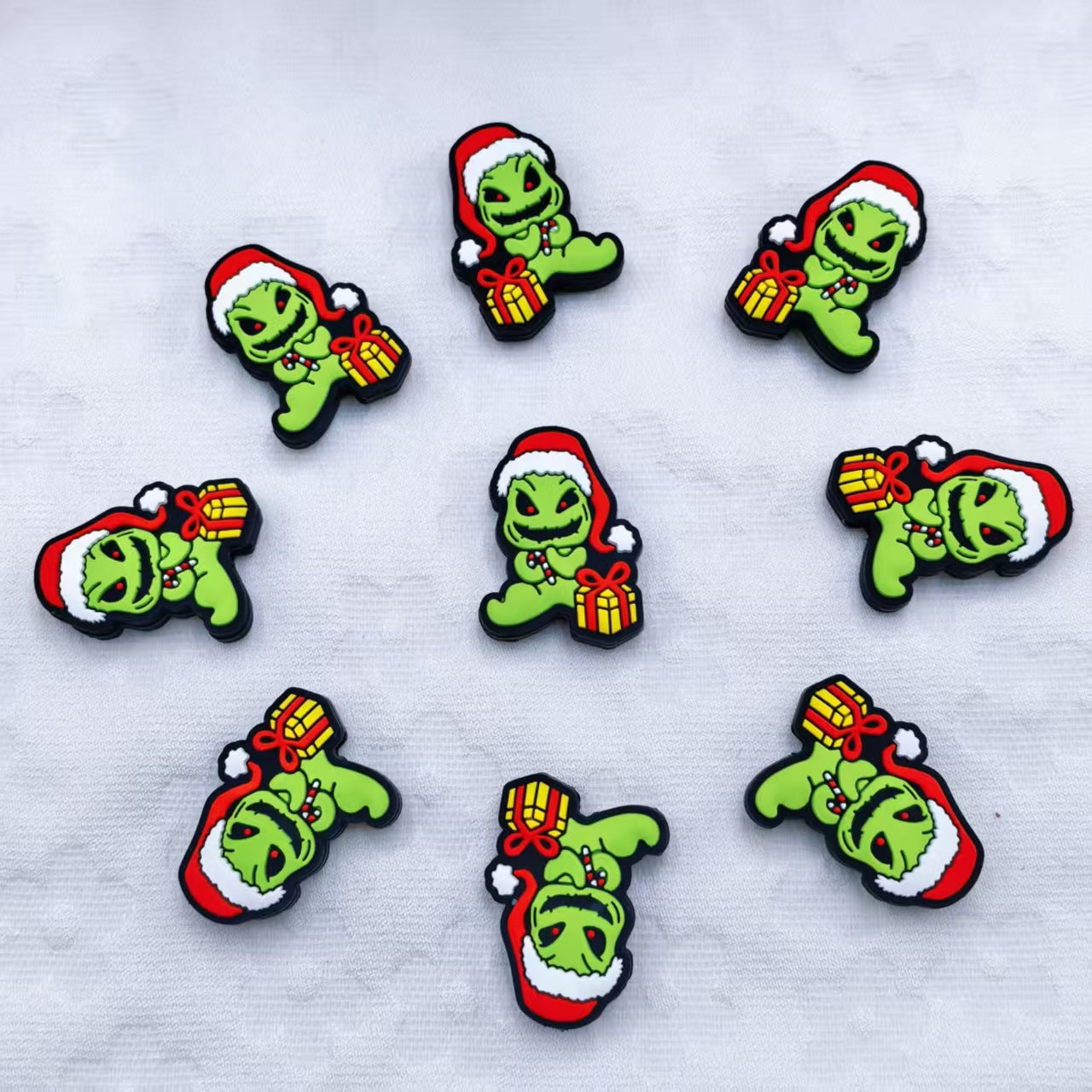 Wholesale  10pcs/pack 2D Christmas  Cartoon Focus Beads  DIY Silicone Beads