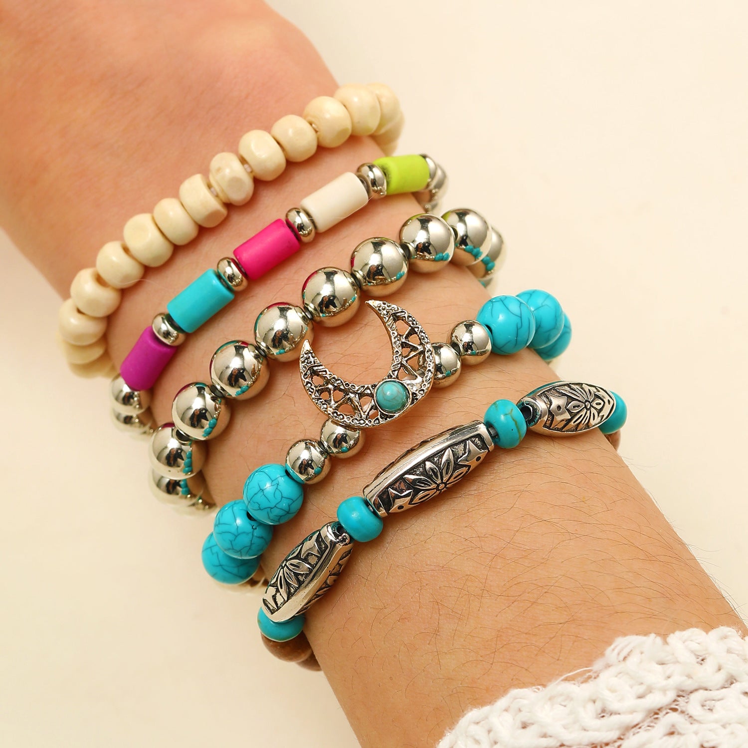 Wholesale Bohemian style turquoise bracelet Layered Bracelet Set