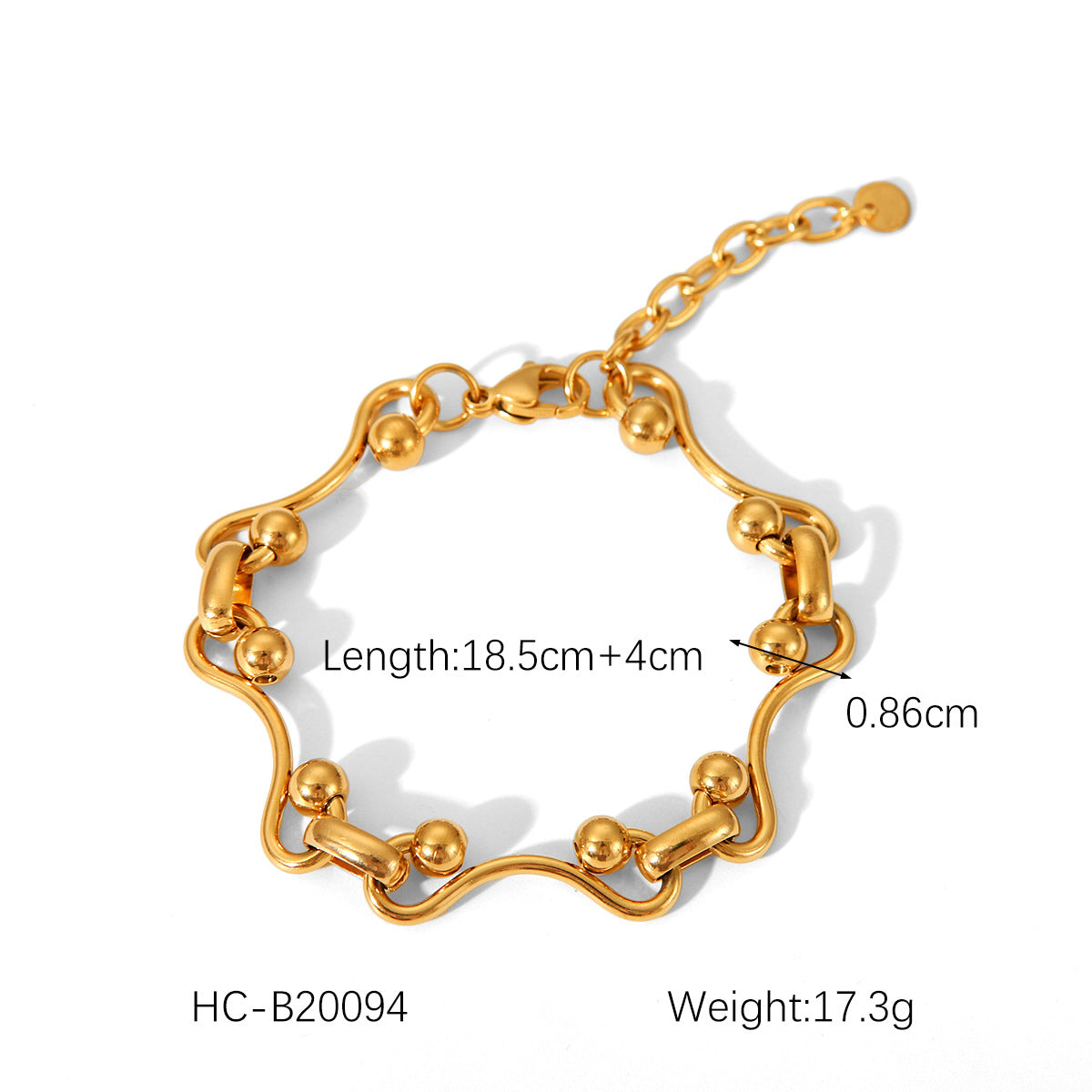 Wholesale Hot Selling 18K Gold Plated Bracelet Stainless Steel Bracelet Female INS Style Fashion Ball Ball Chain Handmade Chain Jewelry