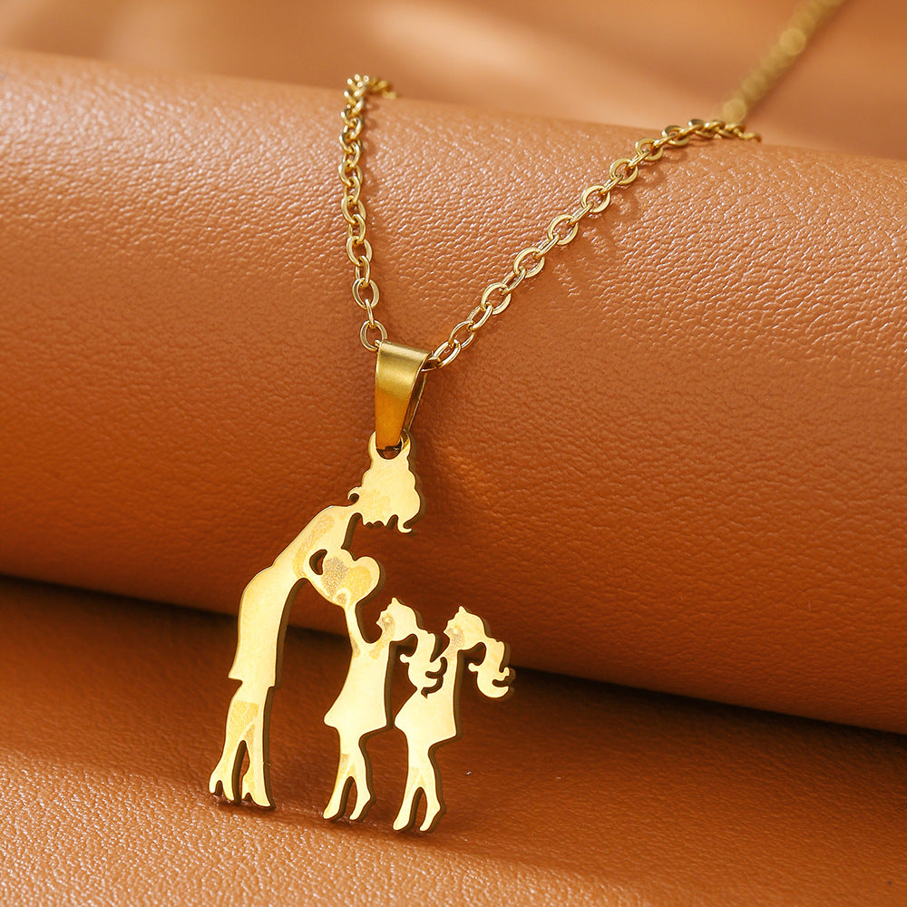Wholesale Mother' s Day Stainless Steel Necklace 18K Gold-Plated