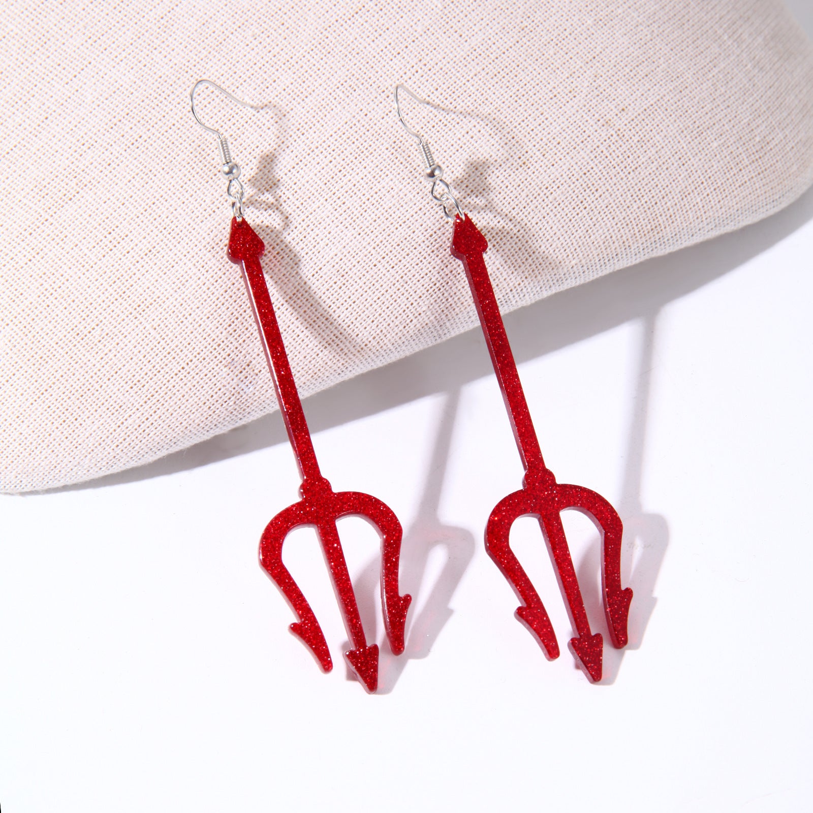 Wholesale Gothic  Trident Acrylic Drop Earrings Retro Statement Jewelry Accessory Boutique Resale Gift