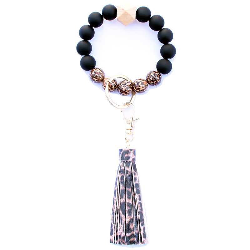 Wholesale Acrylic Beads Wooden Beads PU Tassel Bracelet Keychain