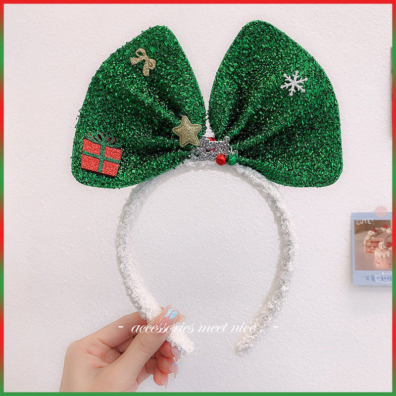 Wholesale 2023 Christmas Sequin Bows Fabric Headband
