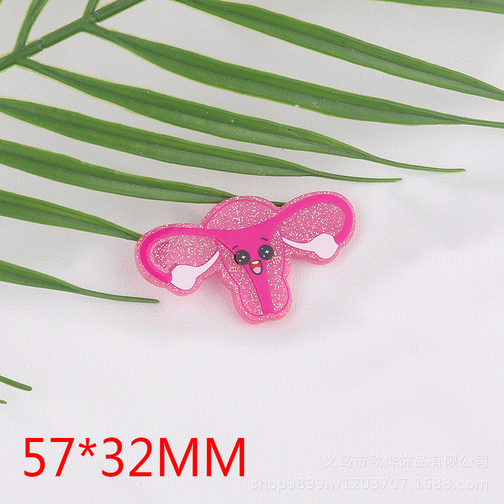 Wholesale 10pcs FlatBack Loose Powder Cartoon Acrylic Pin Cute DIY Patch