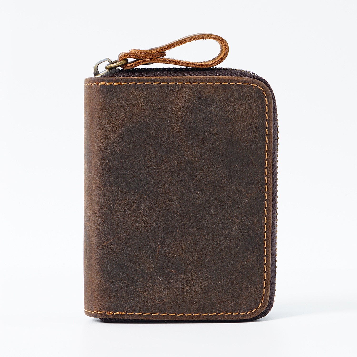 Wholesale Crazy Horse Leather RFID Anti-Magnetic Large Capacity Accordion Coin Wallet