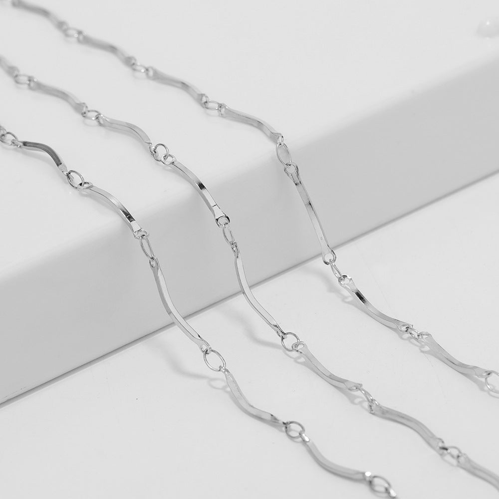 Wholesale 2PCS Vacuum Plated 18K Gold Stainless Steel Elbow Chain