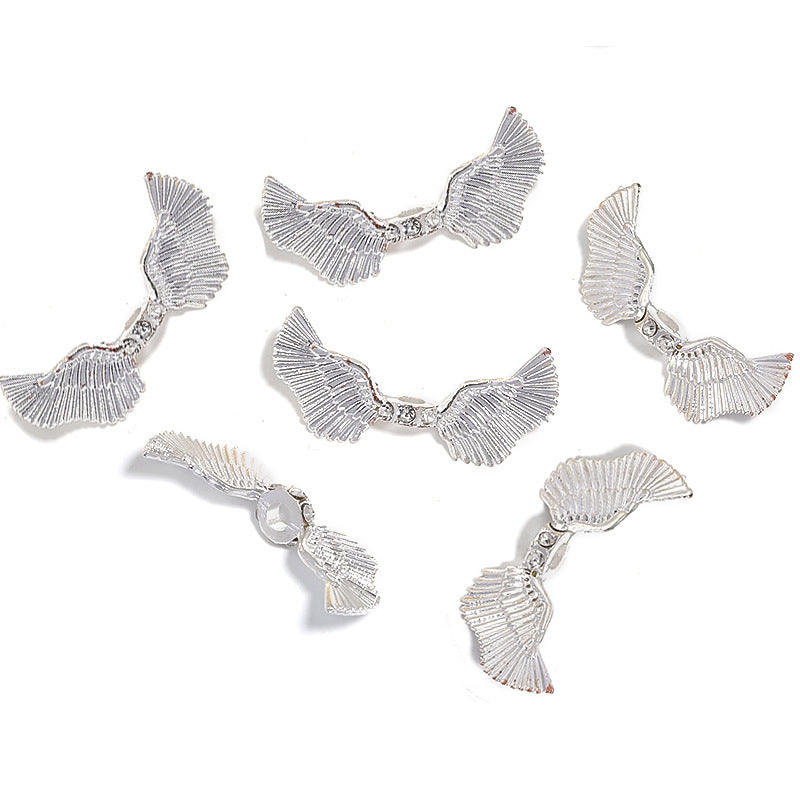 Wholesale 25pcs Diy Heavy Rhinestone Five-pointed Star Flower Holder Bead Cap Angel Wings Diamond Ring Bead Holder Bead Spacer