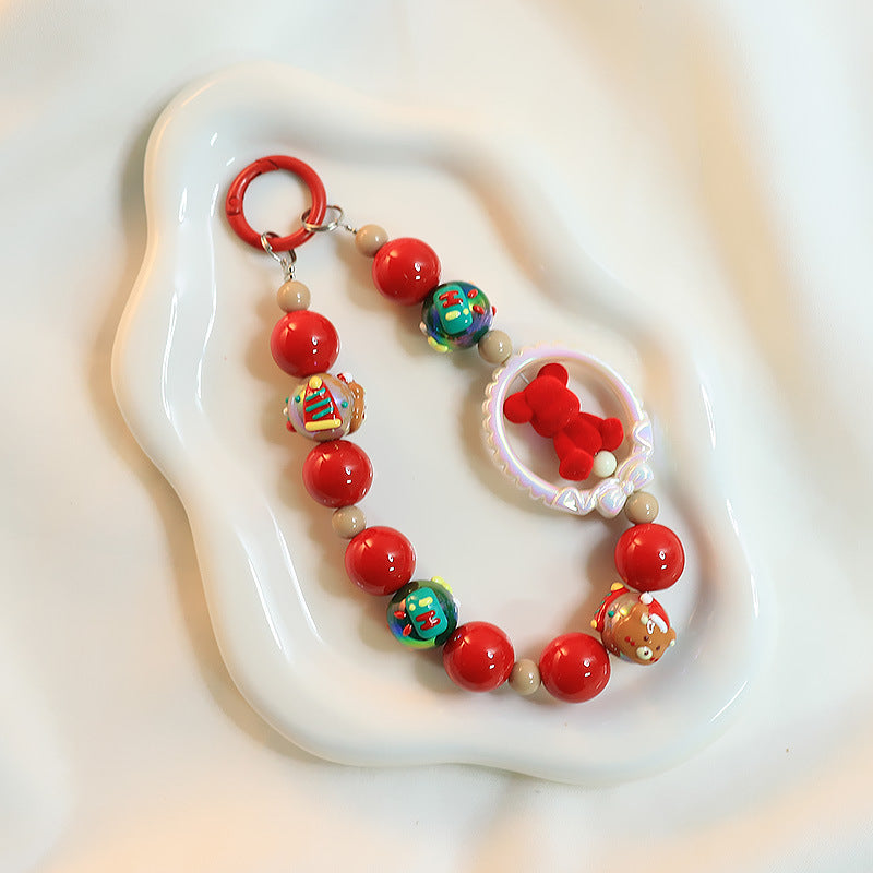 Wholesale 10pcs Christmas Beaded Keychain