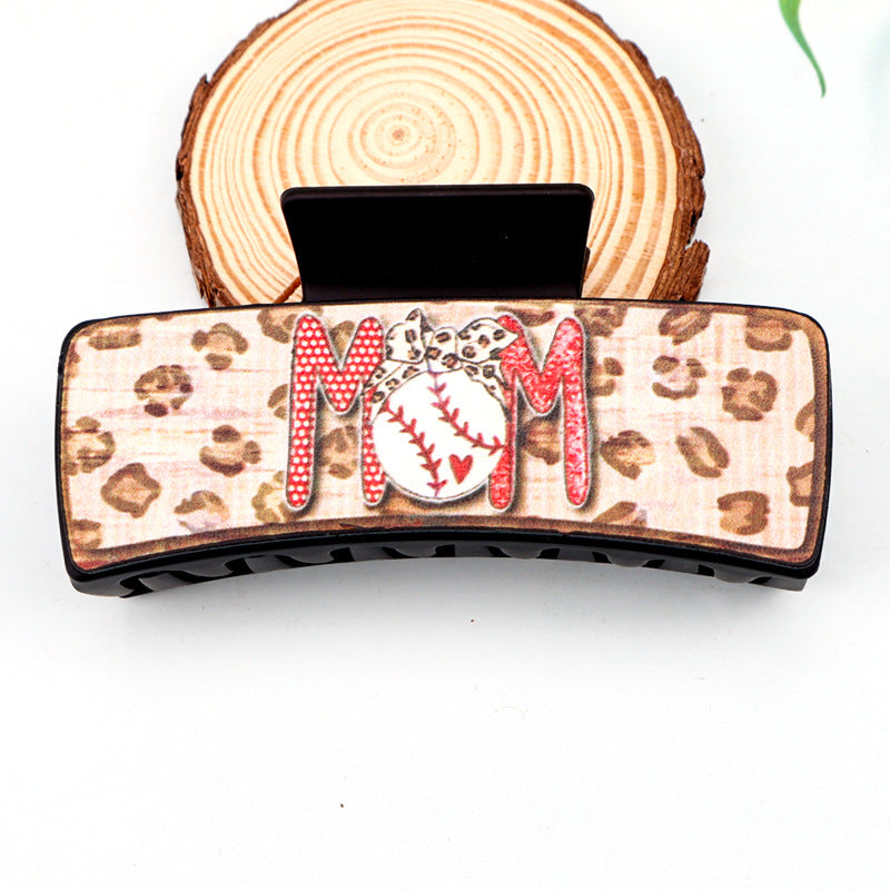 Wholesale Mother's Day Retro Cartoon Ball Patterned Plastic Hair Clips