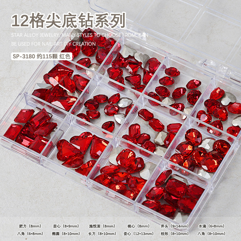 Wholesale Twelve-grid box nail art diamond decoration