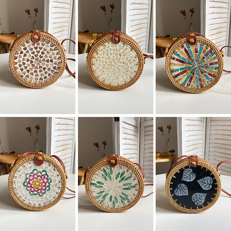 Wholesale Cross-body Colorful Shell Retro Handwoven Shoulder Bag