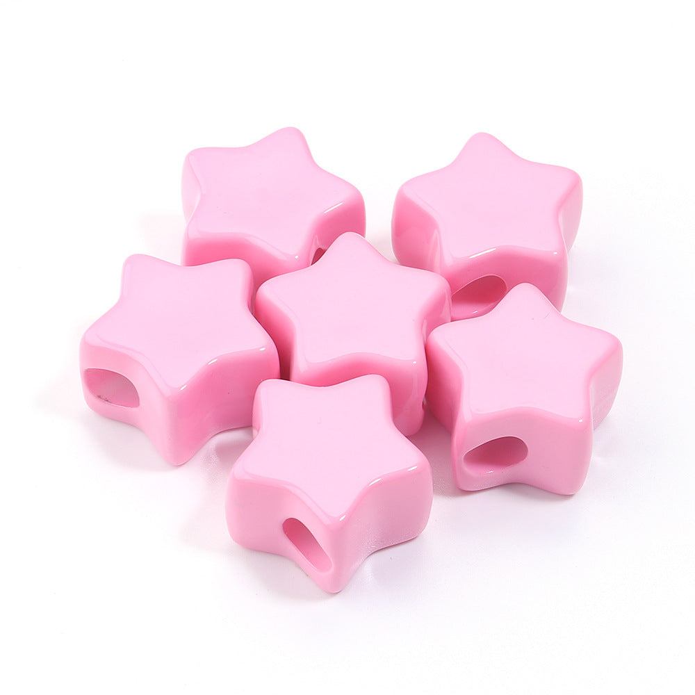 Wholesale 6pcs Acrylic Macaron Color Peach Heart DIY Beads