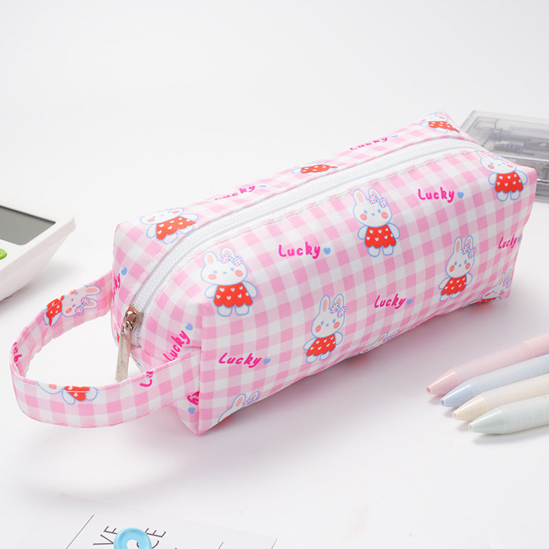 Wholesale Large Capacity Cow Pattern Printed Simple Polyester Pencil Case