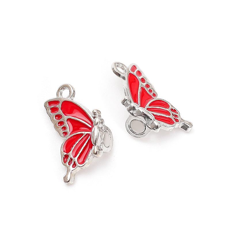 Wholesale butterfly magnetic buckle  bracelet necklace DIY Charms