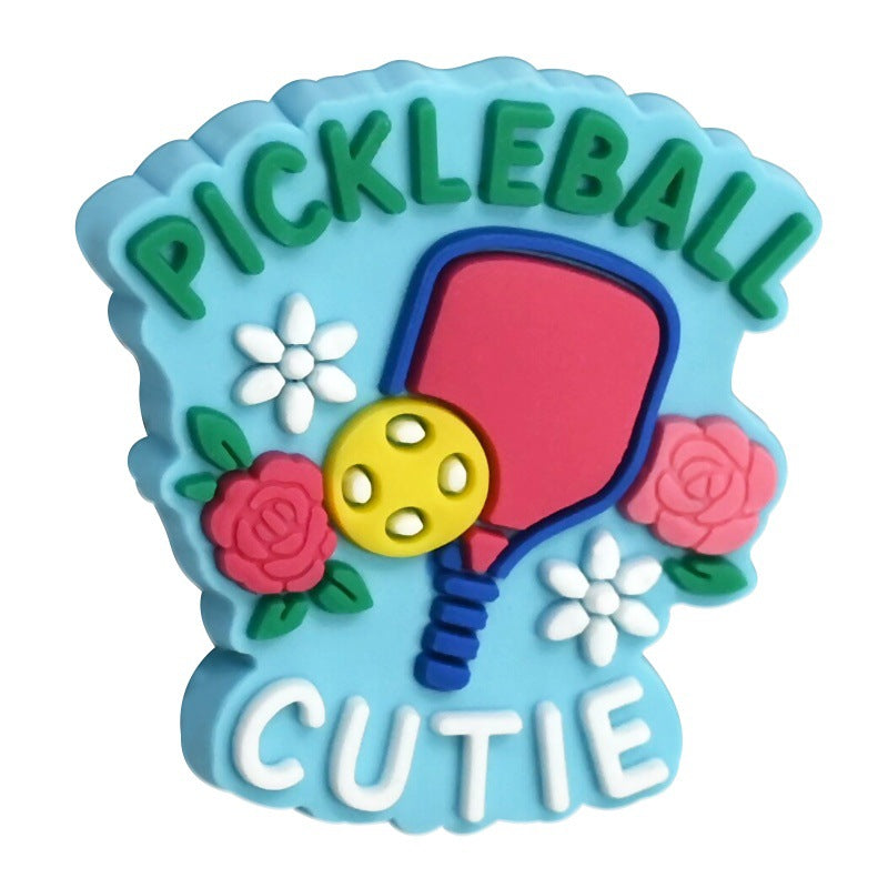 Wholesale Random 100pcs pickleball sports series bead pen patch handmade DIY beads