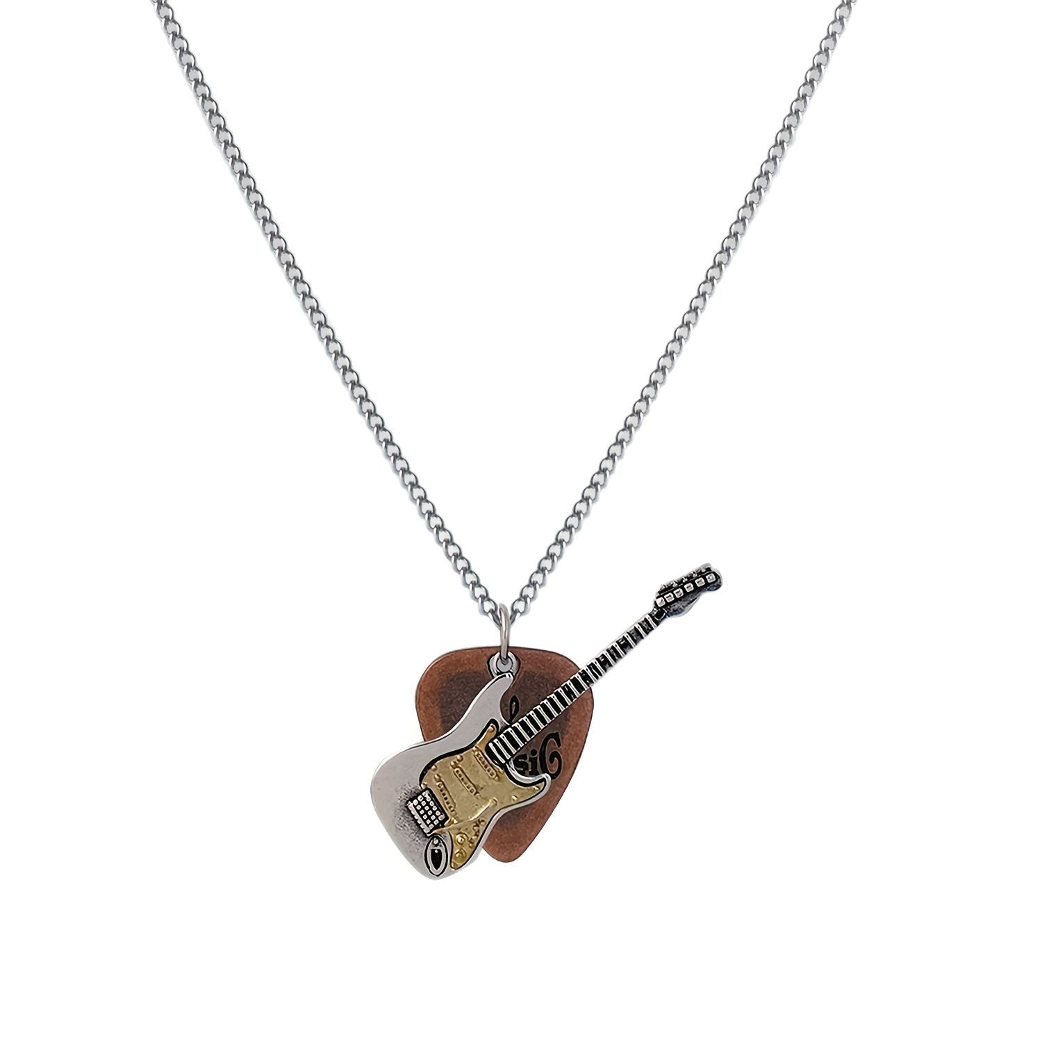 Wholesale Vintage Guitar Pick and Guitar Pendant Necklace