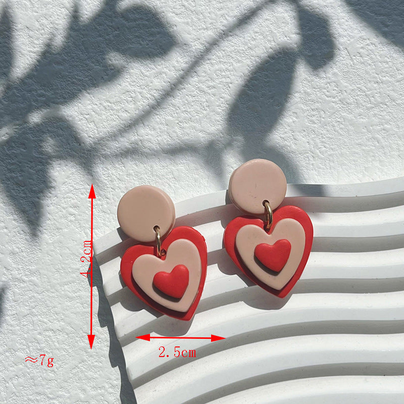 Wholesale Valentine's Day Love Pottery Earrings