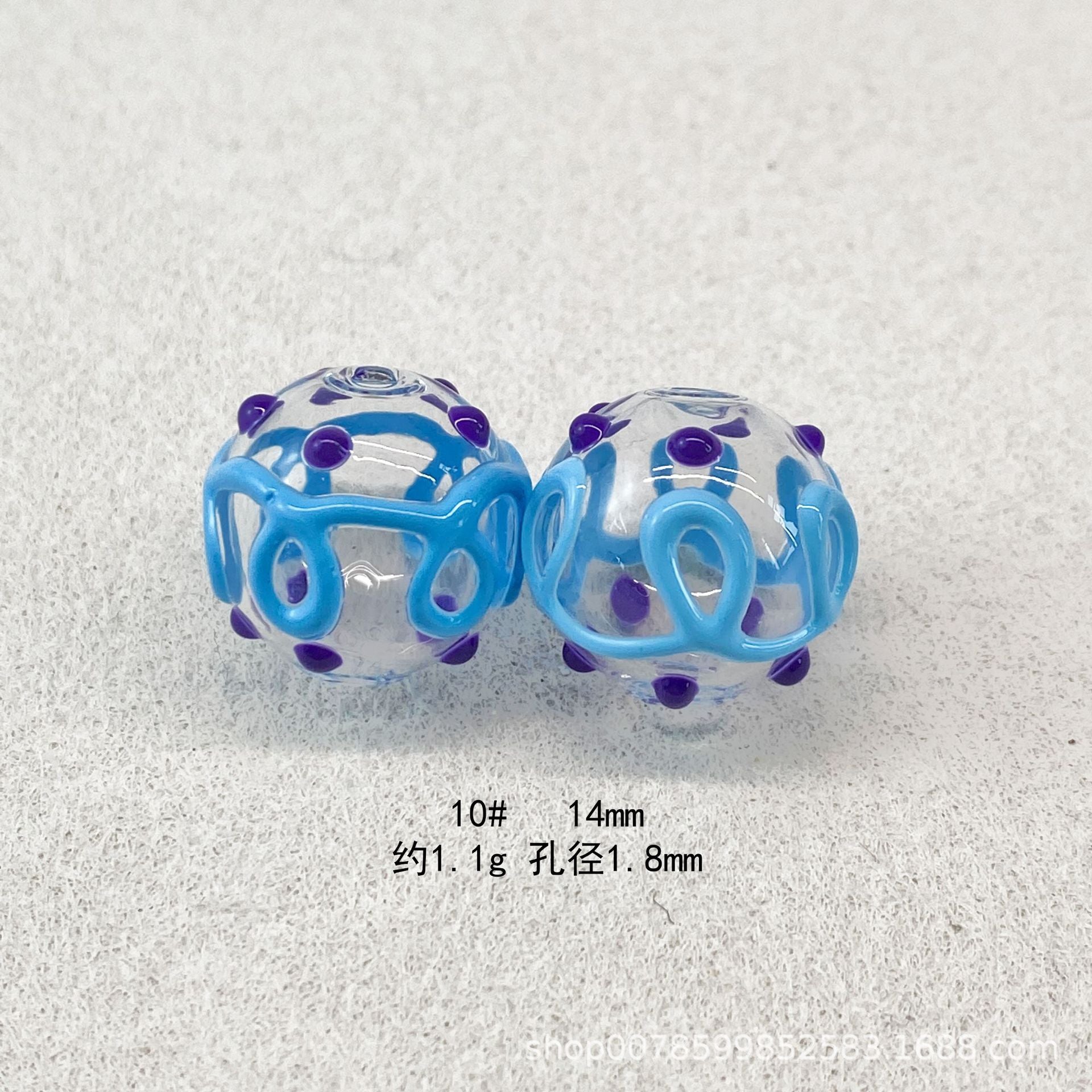 Wholesale 10pcs Transparent hollow glass heart-shaped polka dot hand-painted flower beads