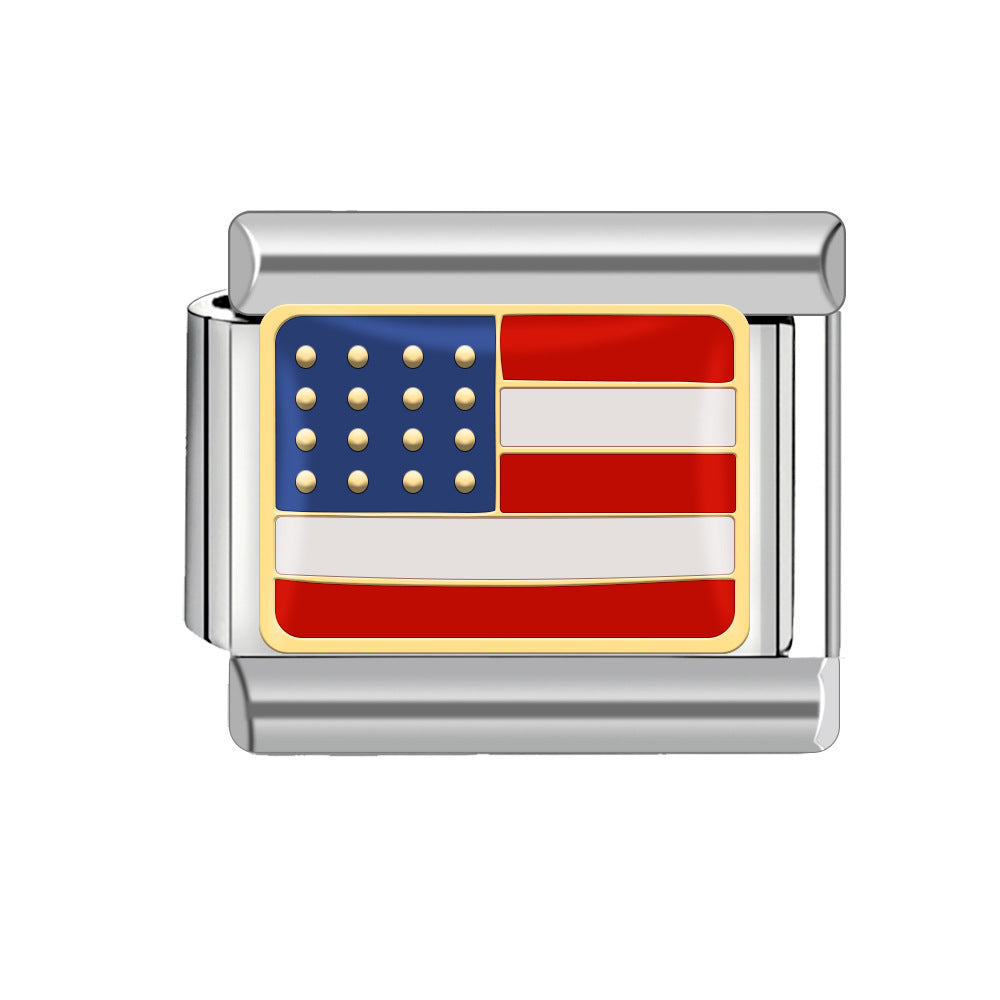 Wholesale Italian Charm Bracelet 9mm DIY Patchwork Detachable Flag Combination Bracelet