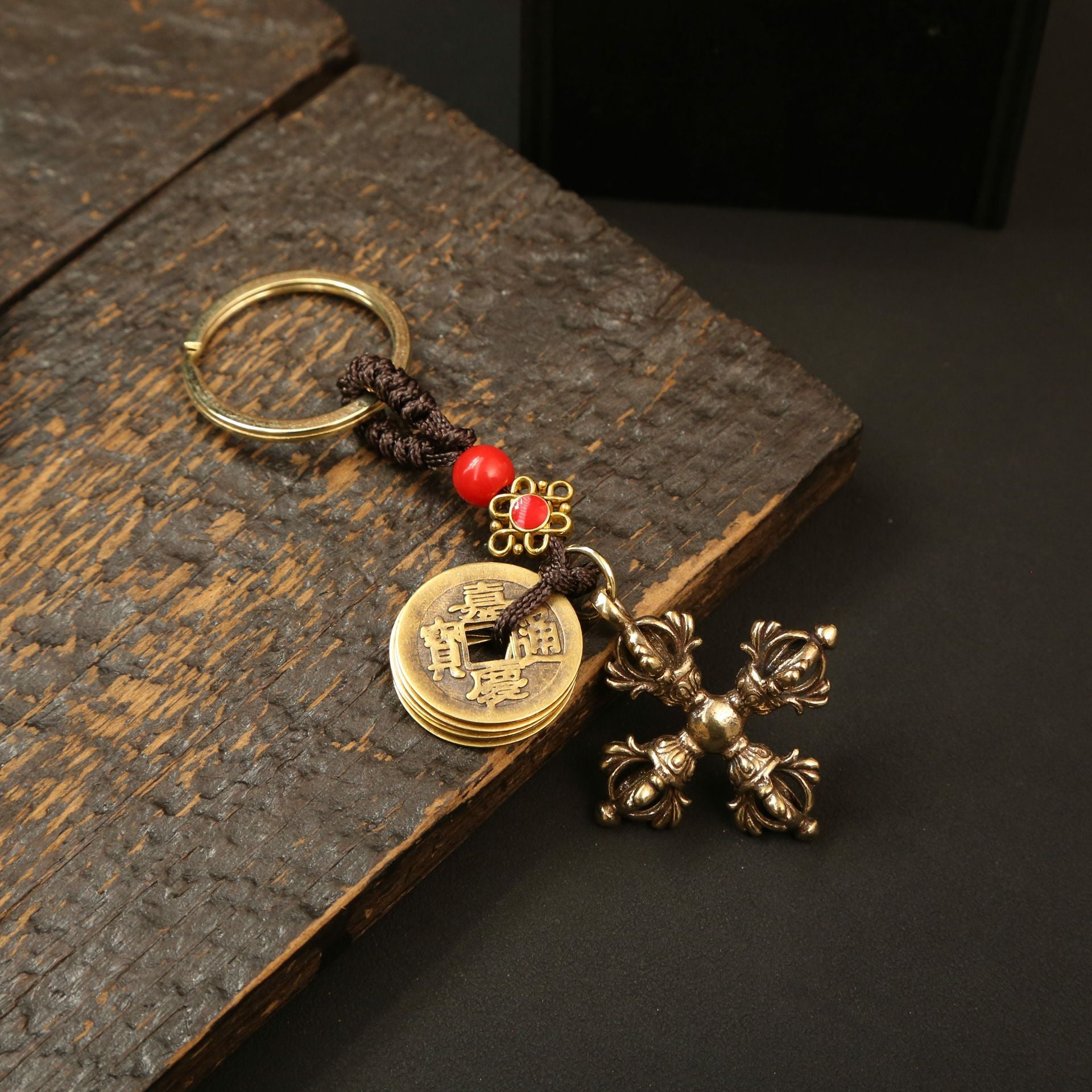 Wholesale Brass Cross Lotus Vajra Pendant Copper Craftsmanship