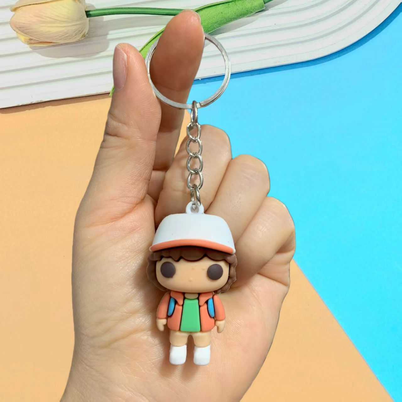 Wholesale Colorful cartoon flowers Keychains