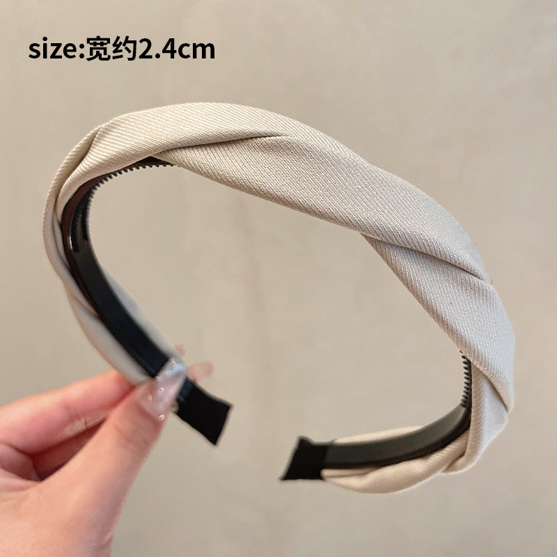 Wholesale Retro simple French style all-match outdoor face washing sponge headband for women