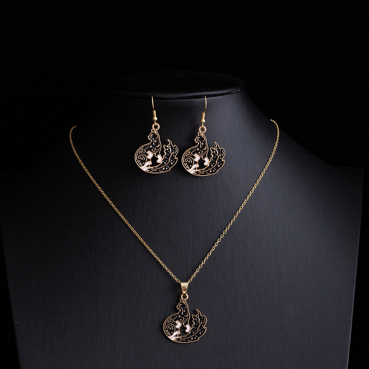 Wholesale Gothic Punk  Earring Necklace Set