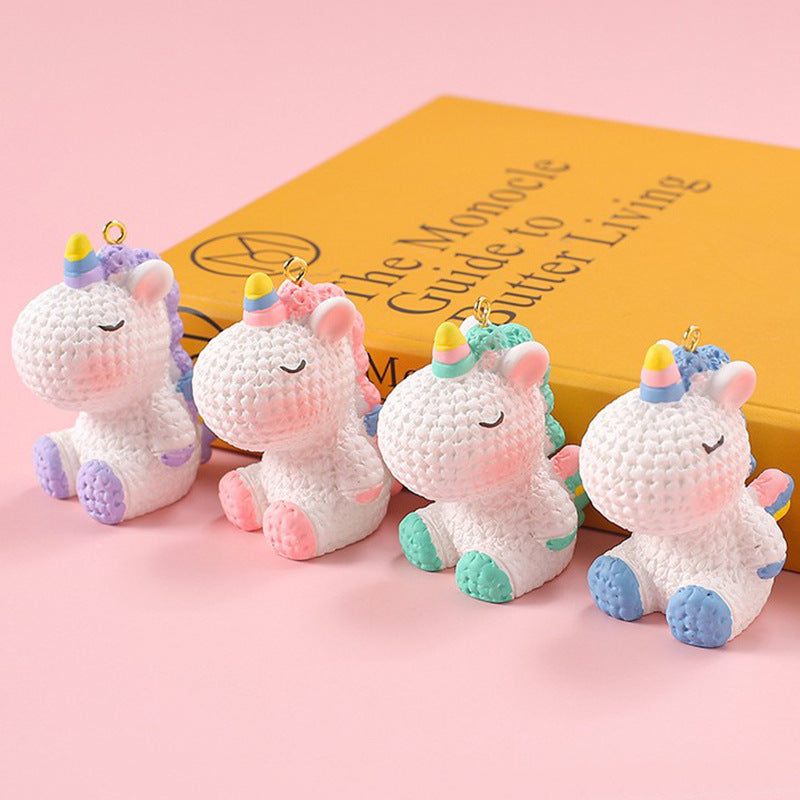 Wholesale Resin Fantasy Unicorn Doll Keychain Accessories