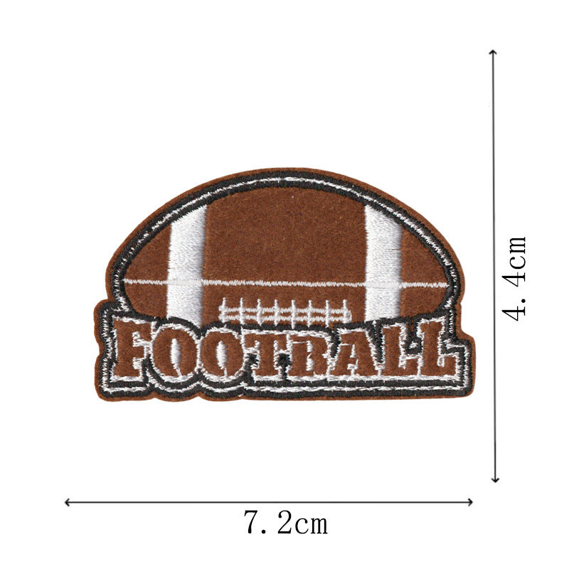 Wholesale Leopard Print Cartoon Football Embroidered Patches 9 Pcs Decorative Towel Sewing Accessory