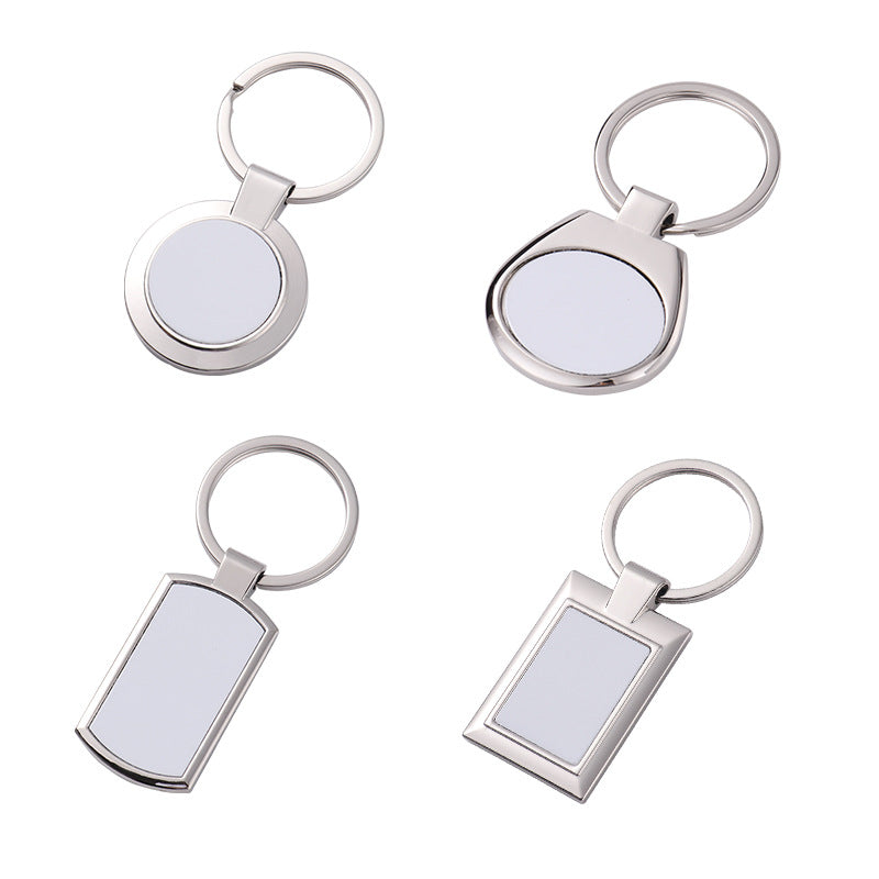 Wholesale 2023 Heat Transfer Double Sided Turn Blank Round Corner Square Single Plate Metal Keychain
