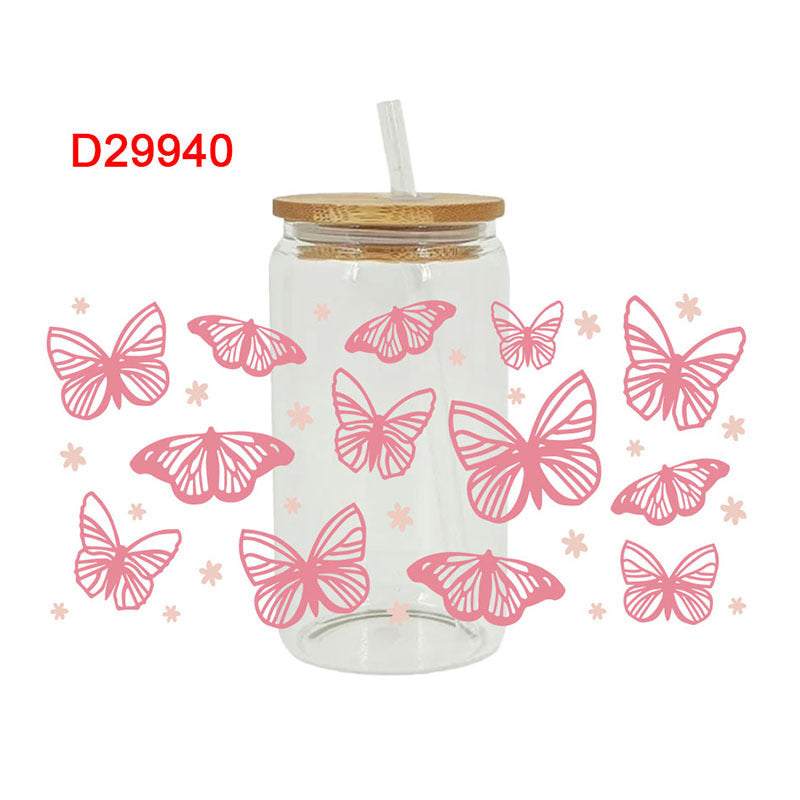 Wholesale butterfly patterns   16oz Cup UV DTF Wraps