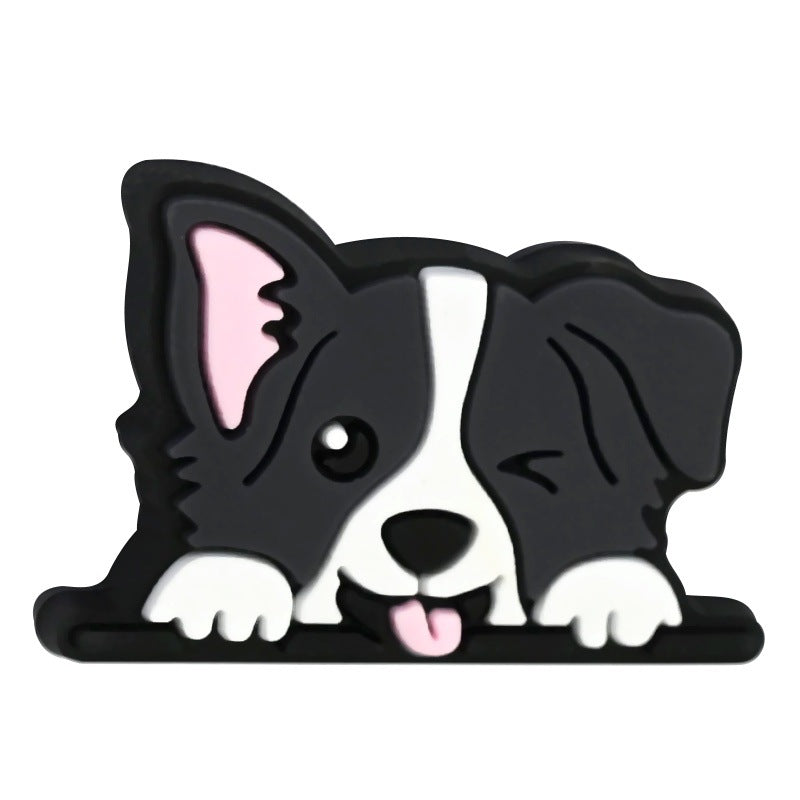 Wholesale  Random 100pcs/pack Cute Cartoon Dog Decorative Soft Rubber Double-Sided Beads