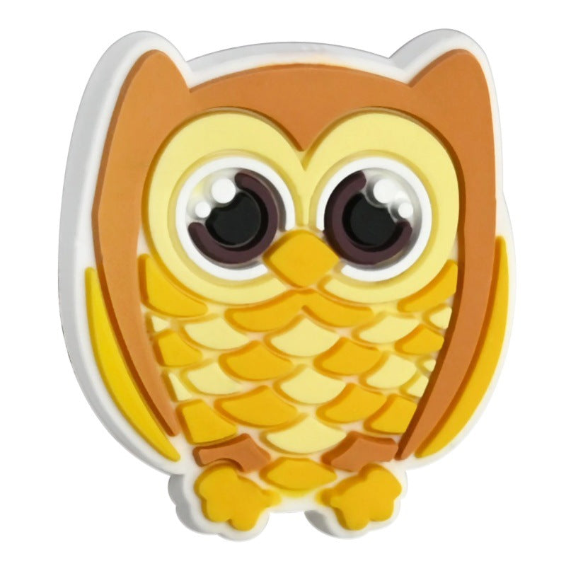 Wholesale Random 100pcs Cute Owl Ballpoint Pen Bead Decoration DIY PVC Soft Rubber Beads