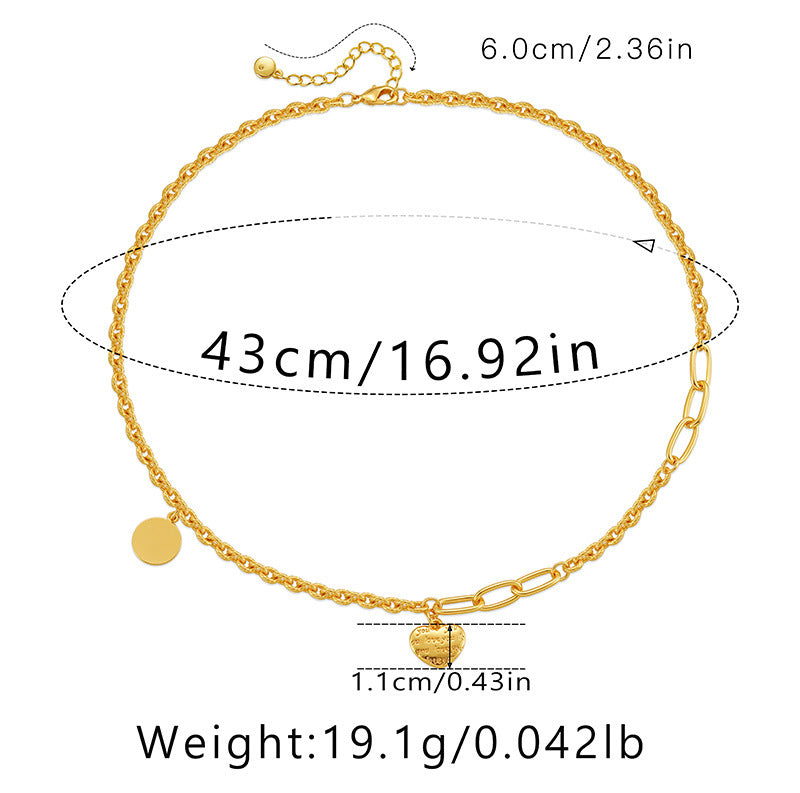 Wholesale Real Gold Electroplated Thick Chain Heavy Metal Style Necklace