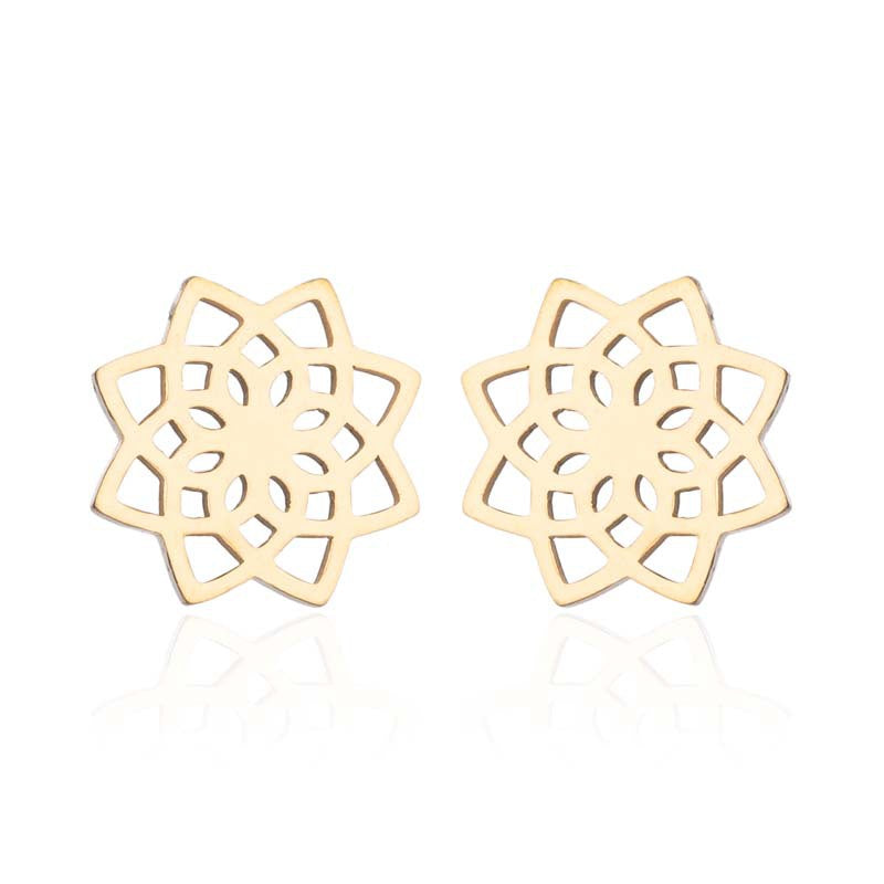 Wholesale Vintage Lotus Earrings Hollow Flower Earrings