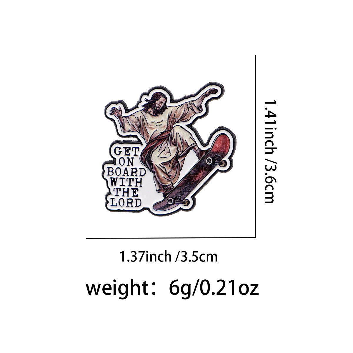 Wholesale Skateboard Brooch Cartoon Metal Badge Creative English Accessories